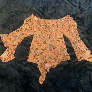 Off the shoulder bell sleeve top